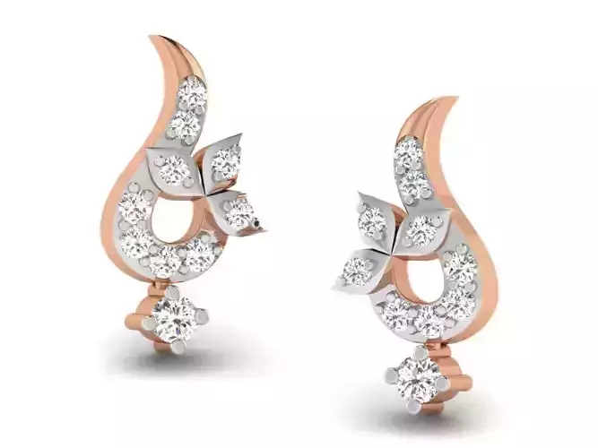 Women studs earrings 3dm render detail