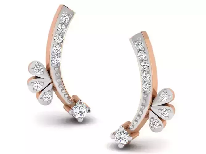 Women studs earrings 3dm render detail