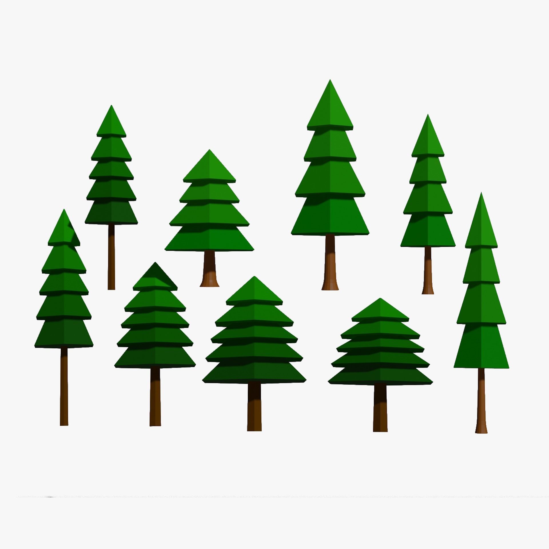 Lowpoly Pine Tree Pack Low-poly 3D model_4
