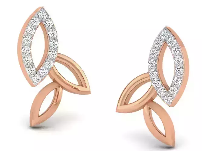 Women studs earrings 3dm render detail