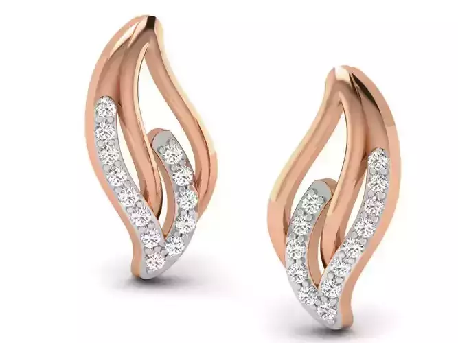 Women studs earrings 3dm render detail