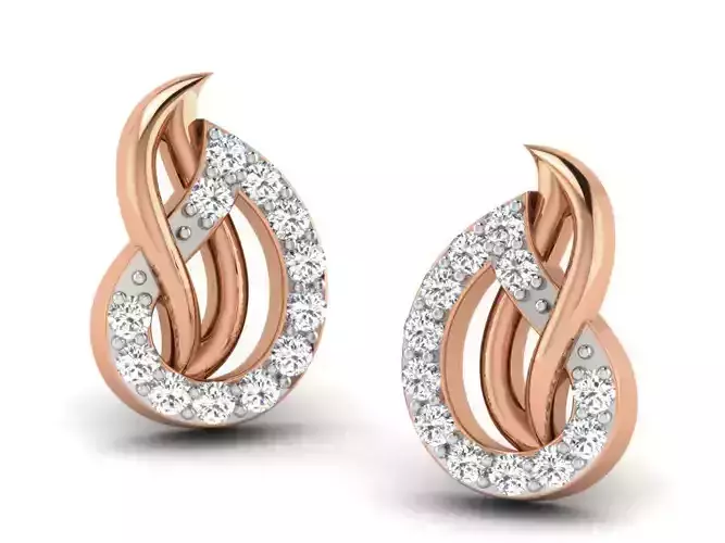 Women studs earrings 3dm render detail