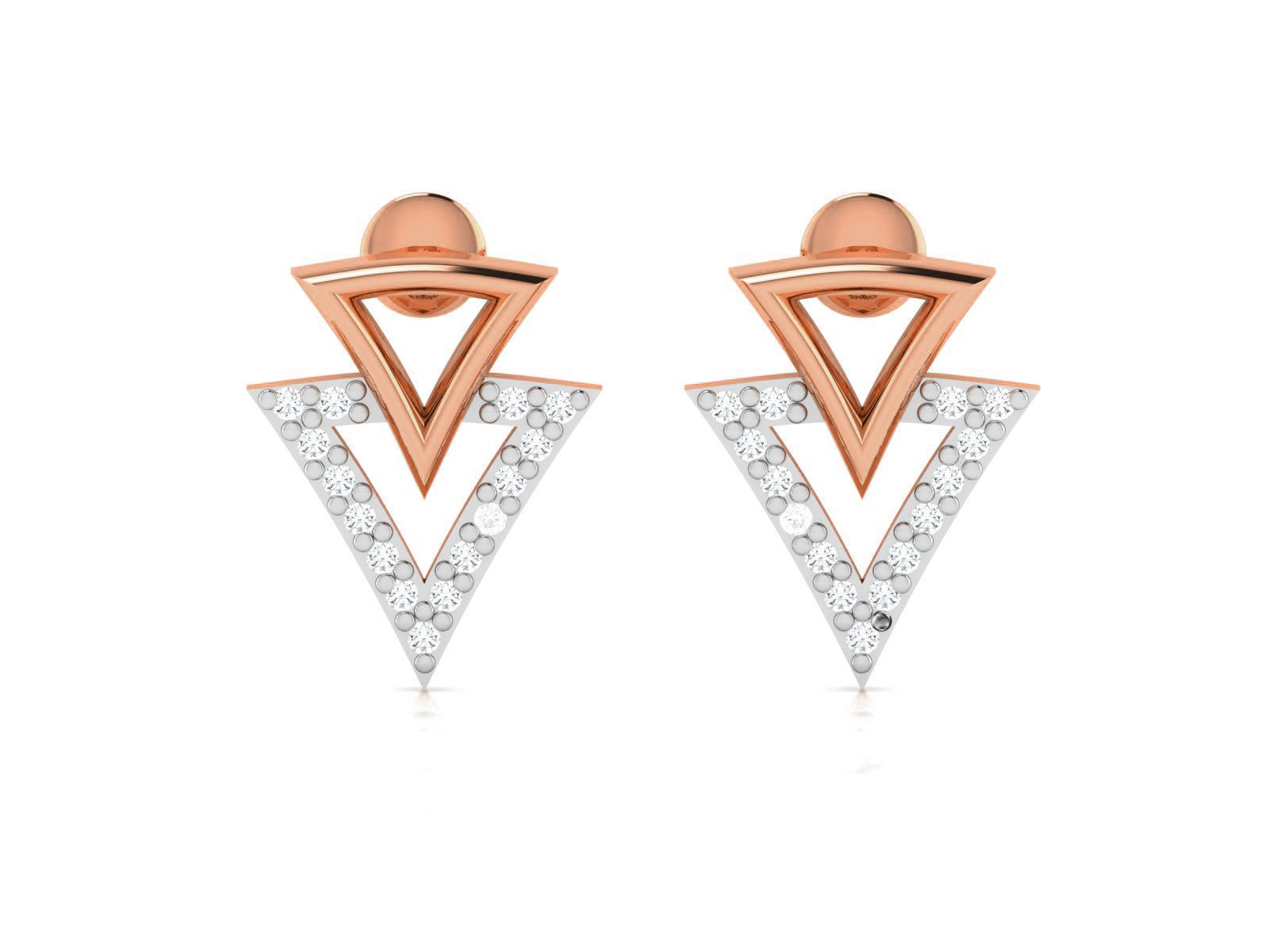 Women studs earrings 3dm render detail 3D print model_3