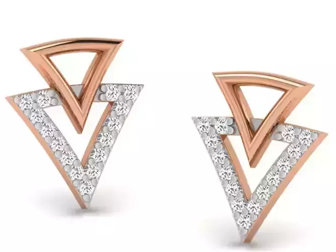 Women studs earrings 3dm render detail