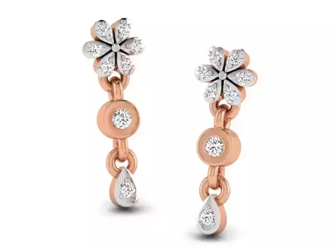 Women drop earrings 3dm render detail