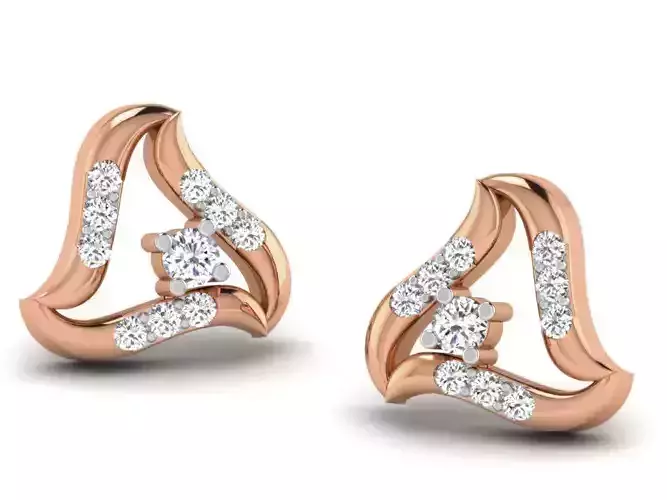 Women studs earrings 3dm render detail