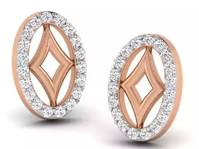 Women studs earrings 3dm render detail