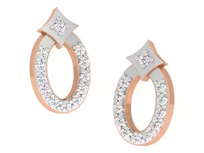 Women studs earrings 3dm render detail
