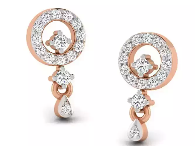 Women drop earrings 3dm render detail
