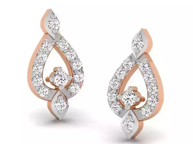 Women studs earrings 3dm render detail