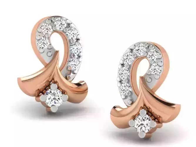 Women studs earrings 3dm render detail