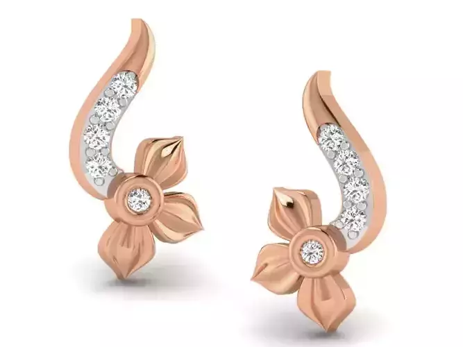 Women studs earrings 3dm render detail