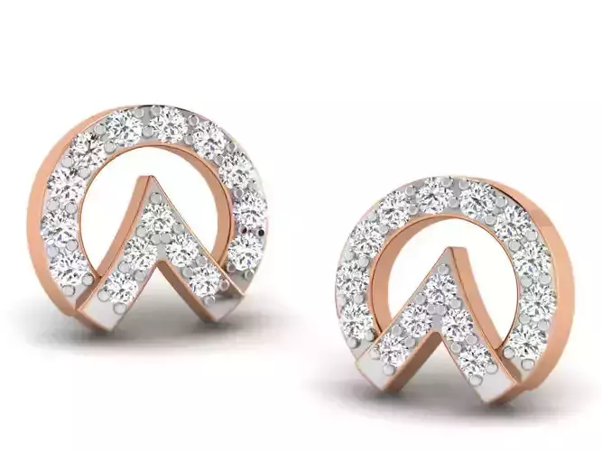 Women studs earrings 3dm render detail