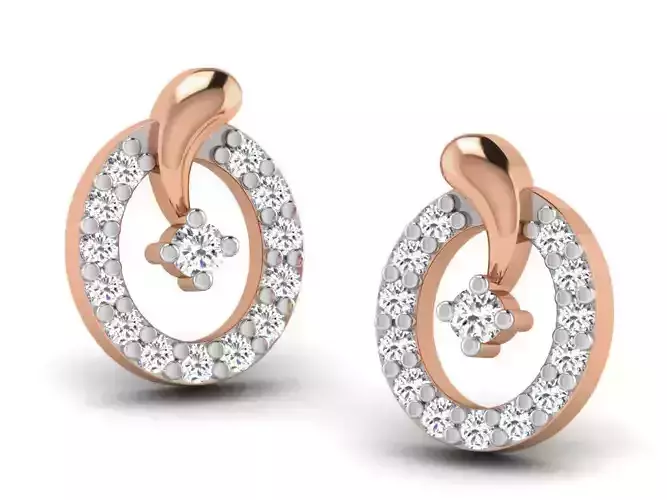 Women studs earrings 3dm render detail