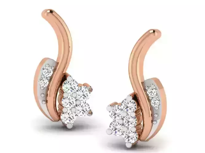 Women studs earrings 3dm render detail