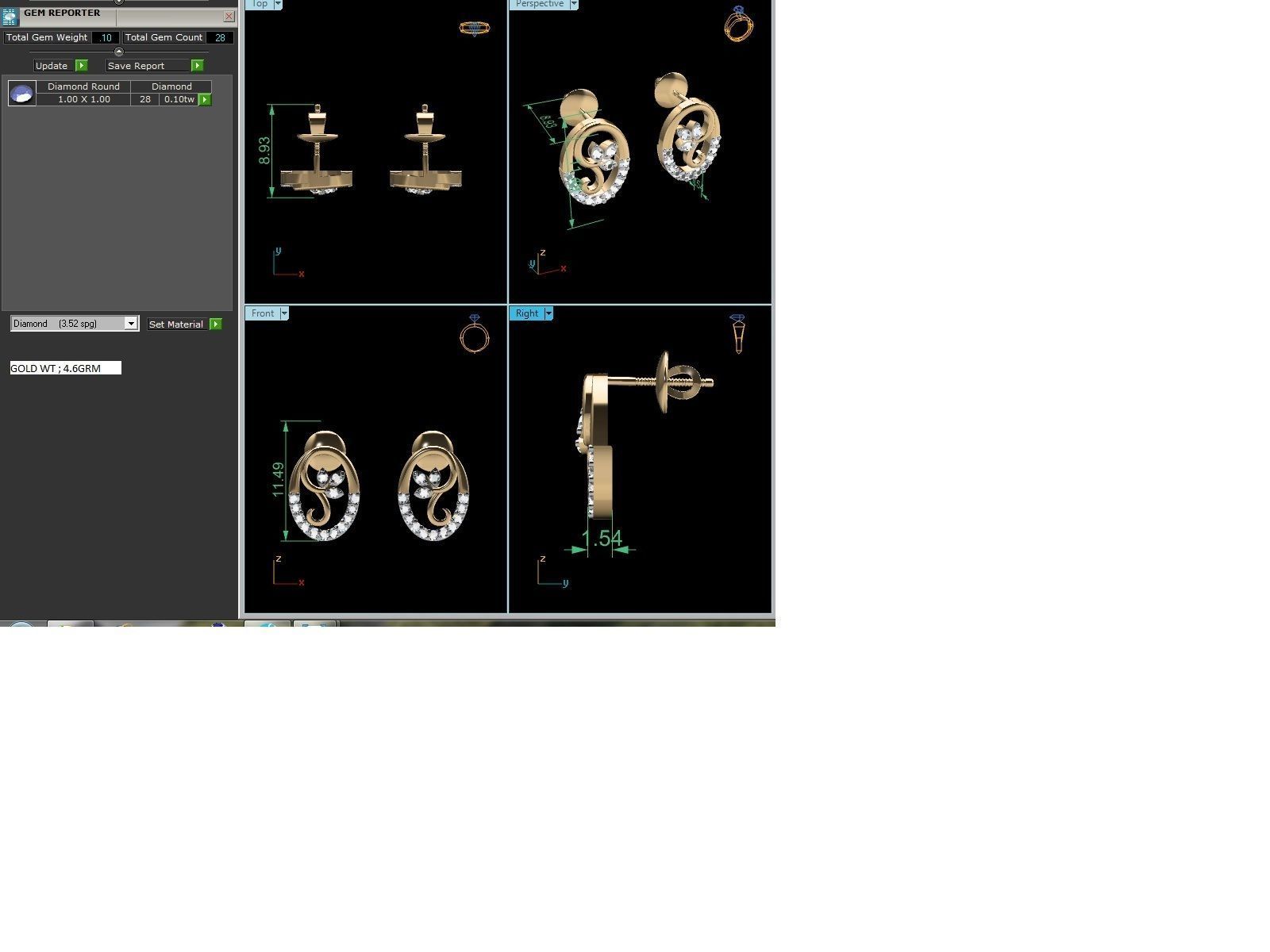 Women studs earrings 3dm render detail 3D print model_1