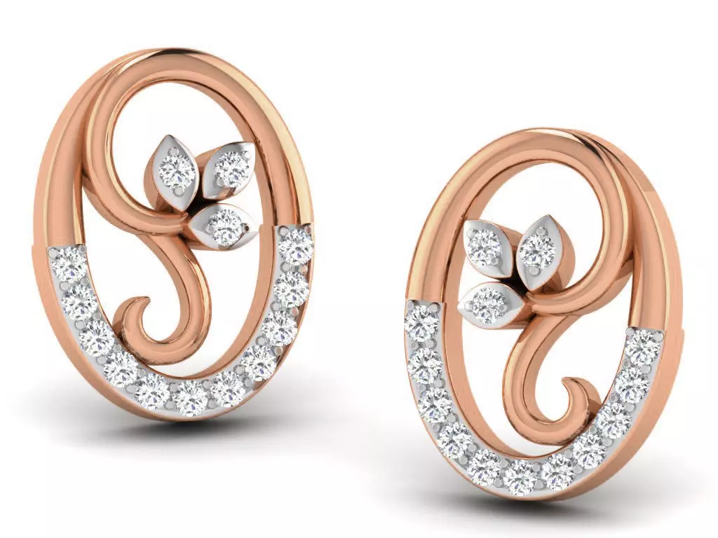 Women studs earrings 3dm render detail 3D print model_0