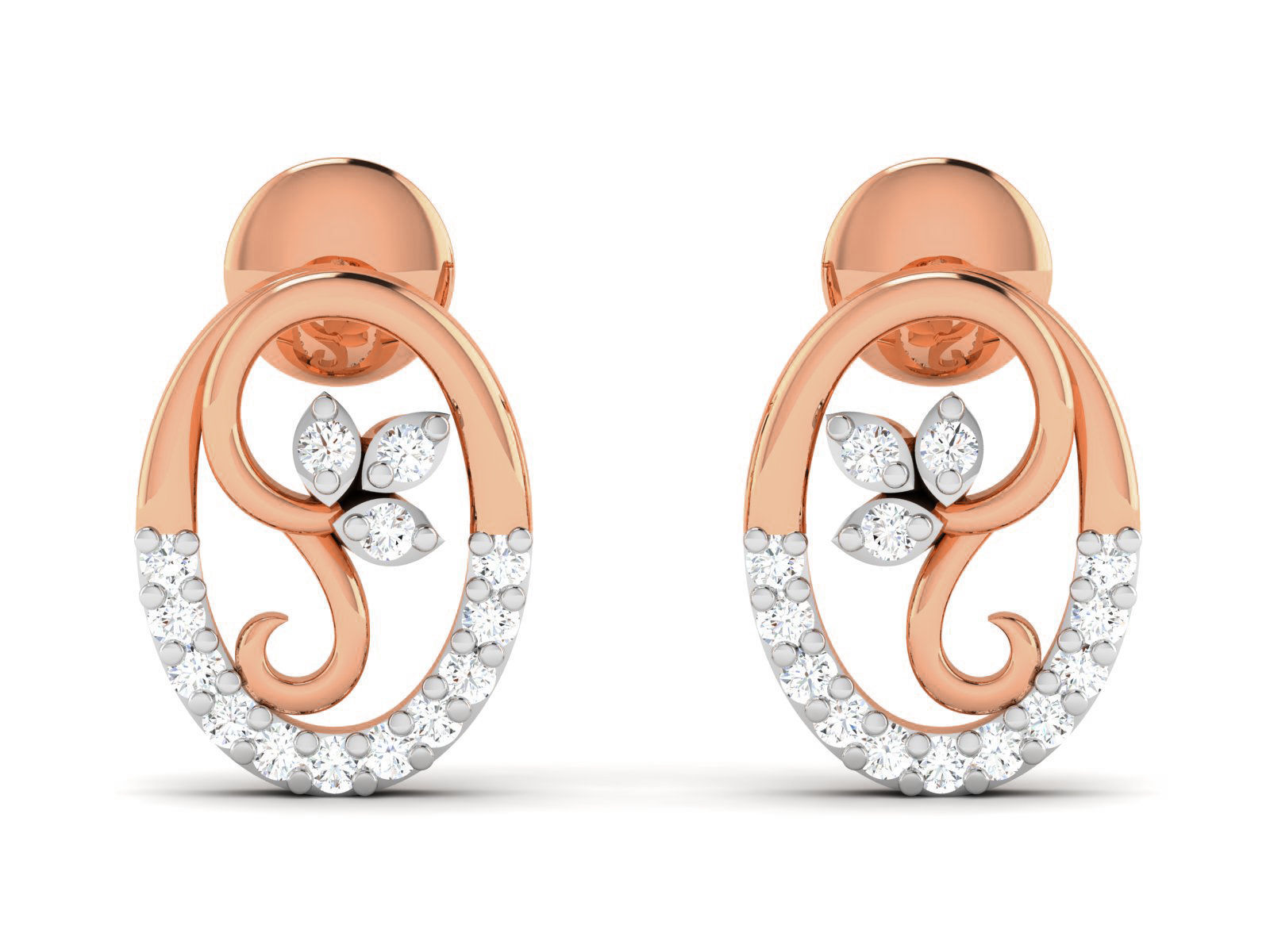 Women studs earrings 3dm render detail 3D print model_3