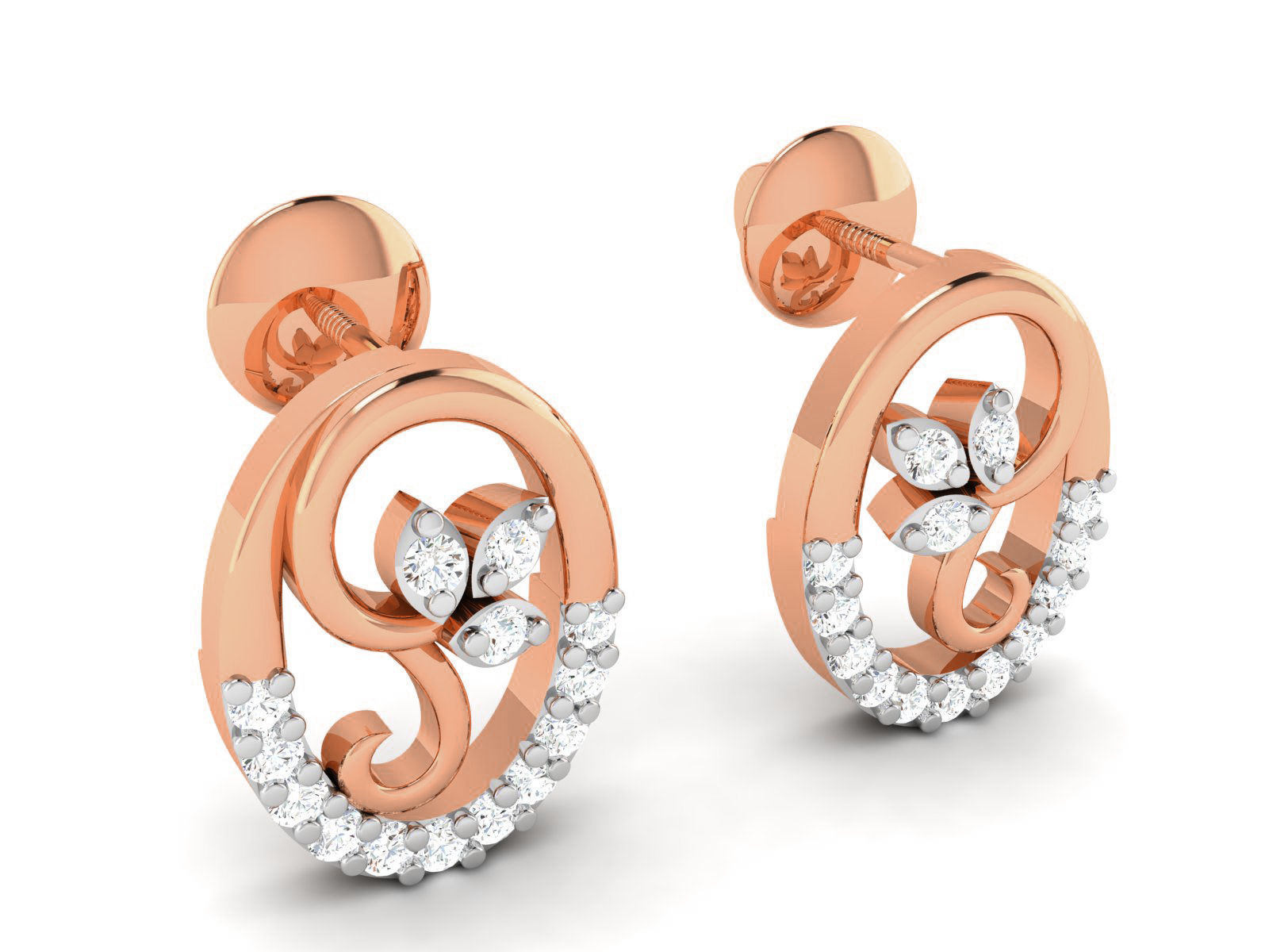 Women studs earrings 3dm render detail 3D print model_2