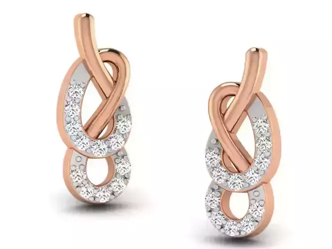 Women studs earrings 3dm render detail