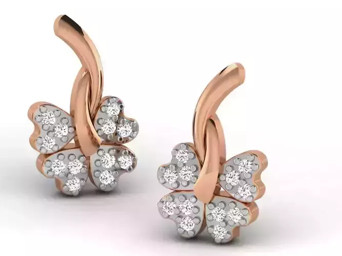 Women studs earrings 3dm render detail