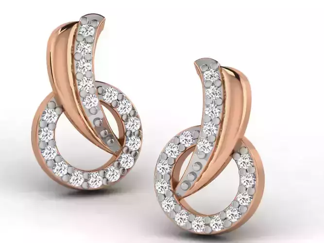 Women studs earrings 3dm render detail