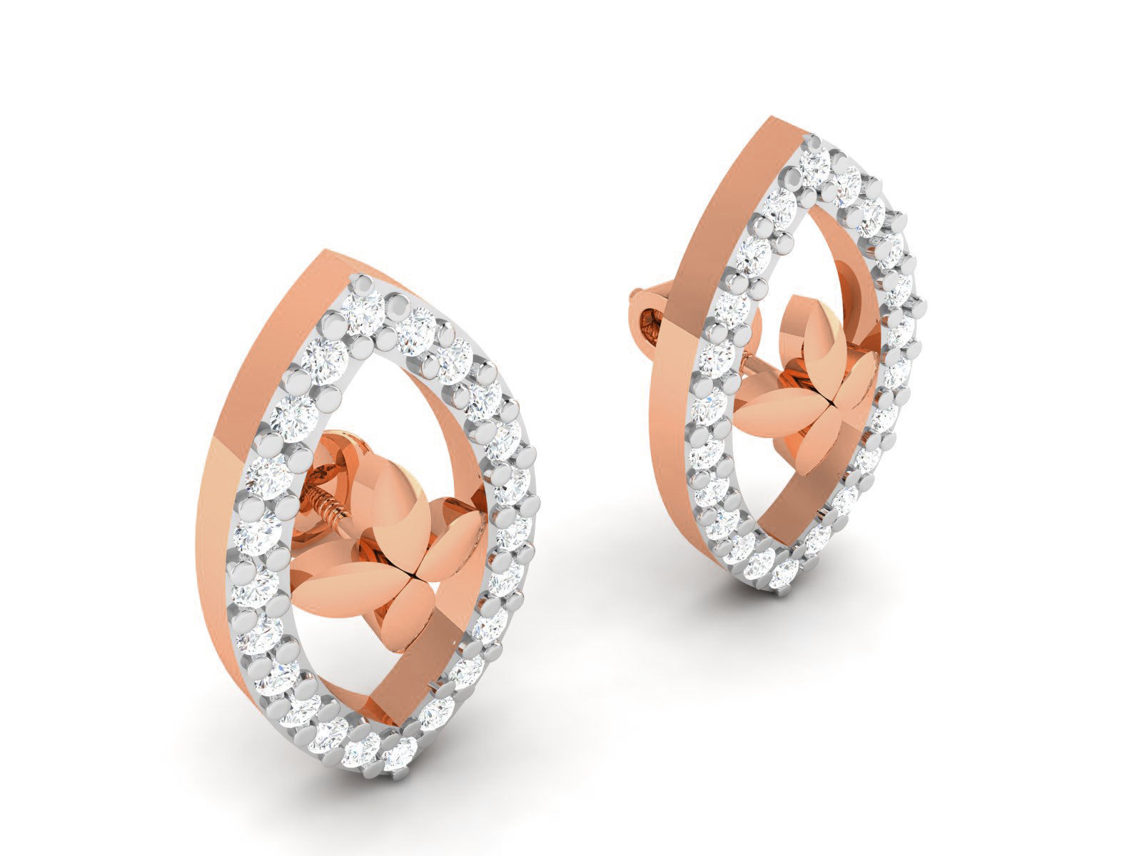 Women studs earrings 3dm render detail 3D print model_3