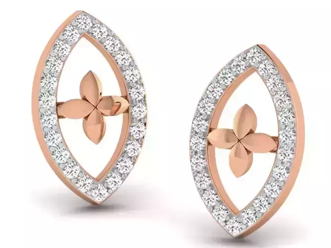 Women studs earrings 3dm render detail