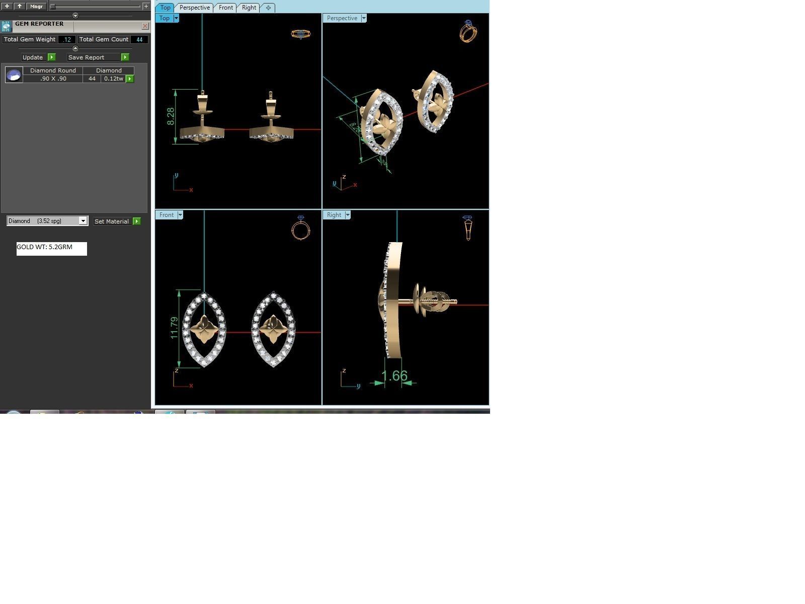 Women studs earrings 3dm render detail 3D print model_1