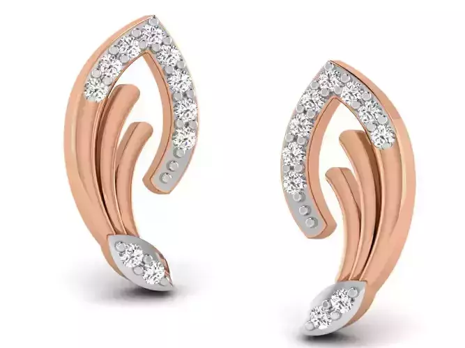 Women studs earrings 3dm render detail