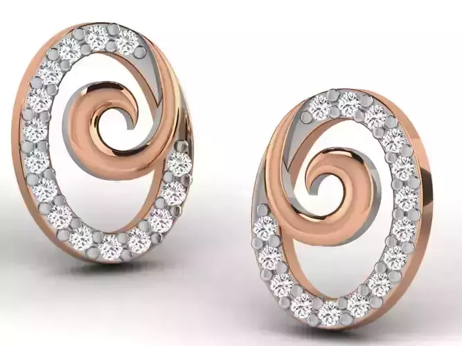 Women studs earrings 3dm render detail