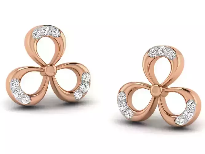 Women studs earrings 3dm render detail