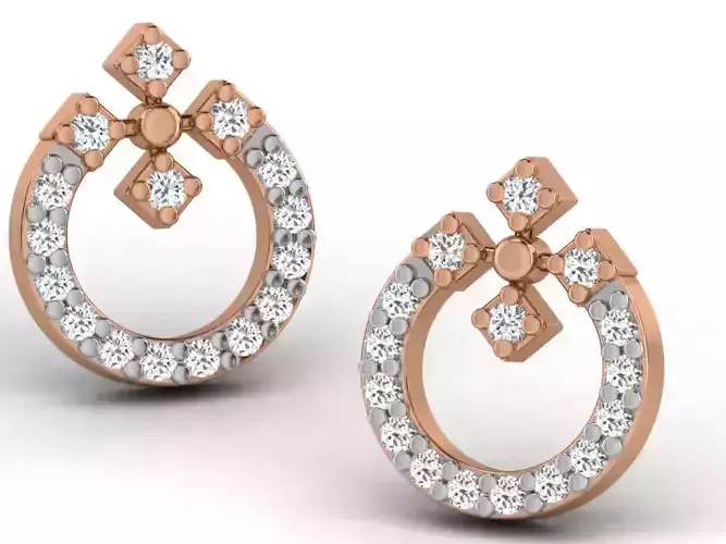 Women studs earrings 3dm render detail