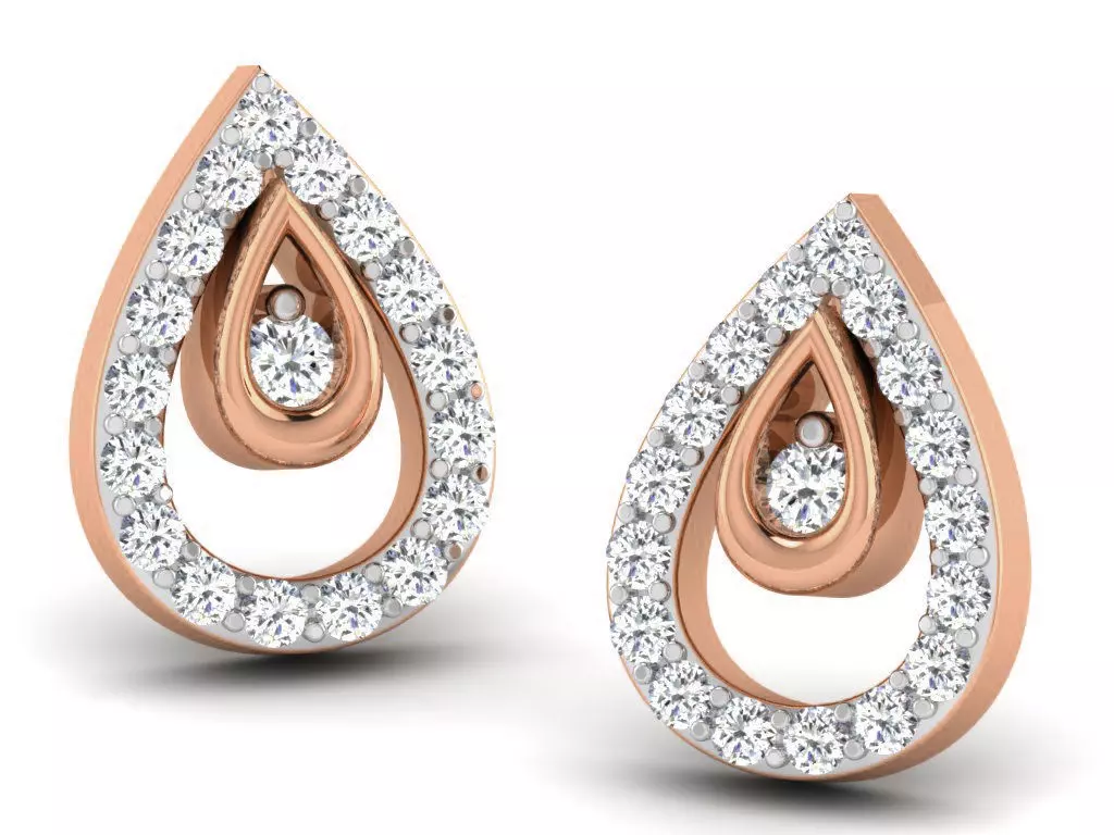 Women studs earrings 3dm render detail 3D print model_0