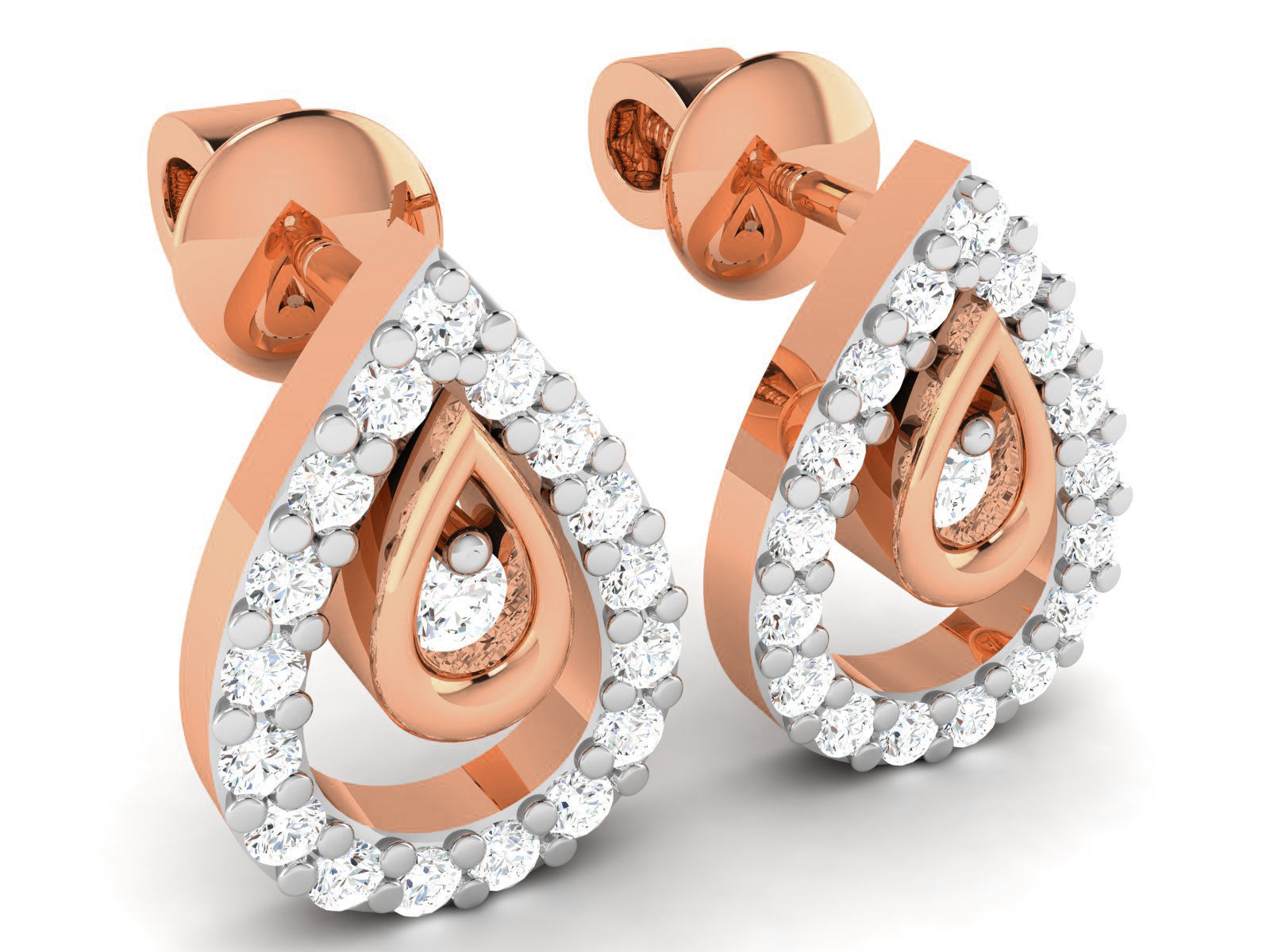 Women studs earrings 3dm render detail 3D print model_1