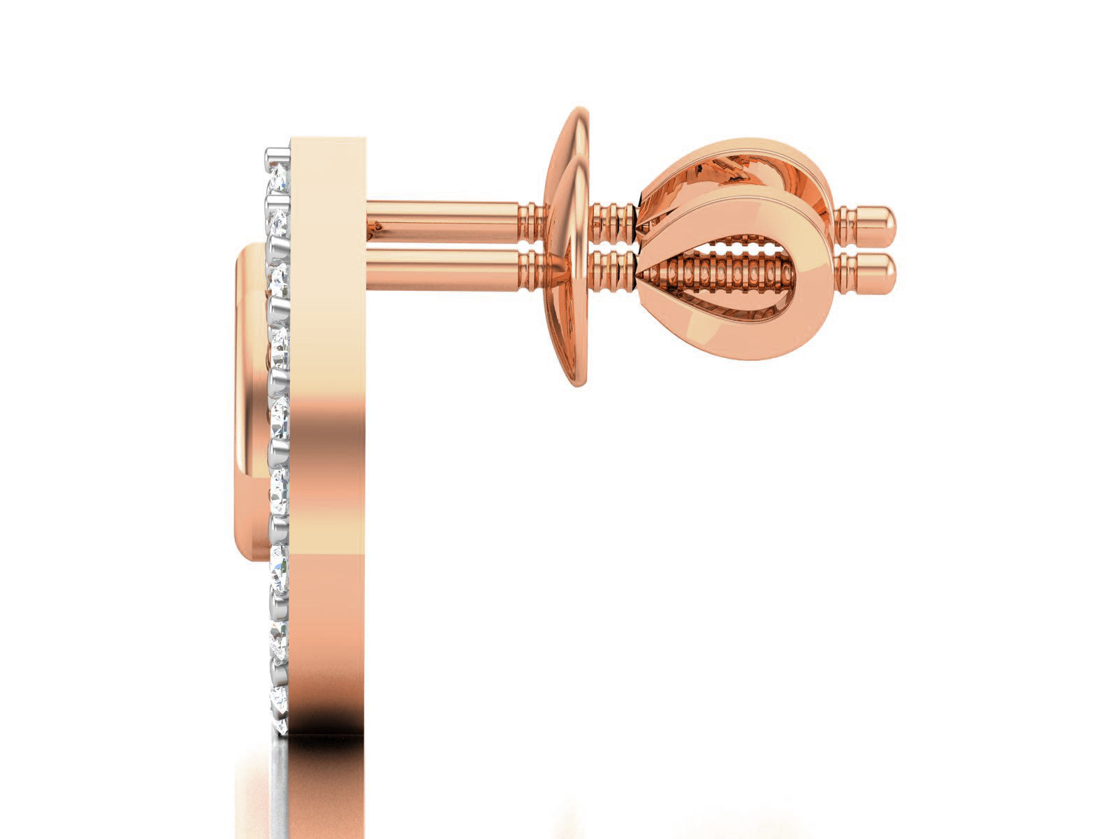 Women studs earrings 3dm render detail 3D print model_4