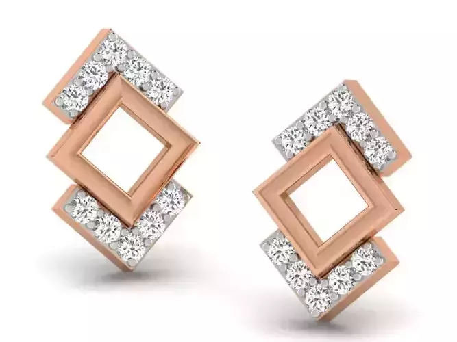 Women studs earrings 3dm render detail