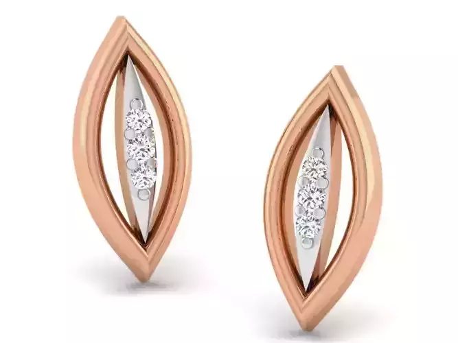 Women studs earrings 3dm render detail