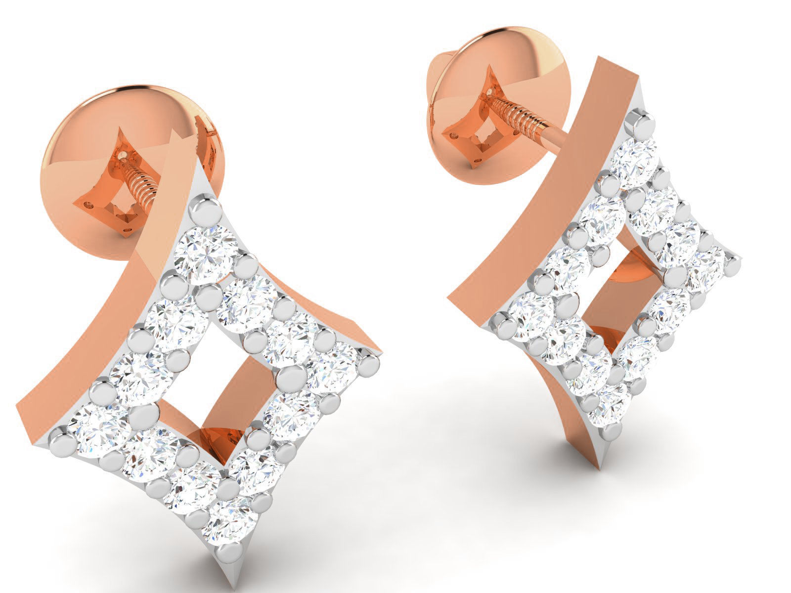 Women studs earrings 3dm render detail 3D print model_1