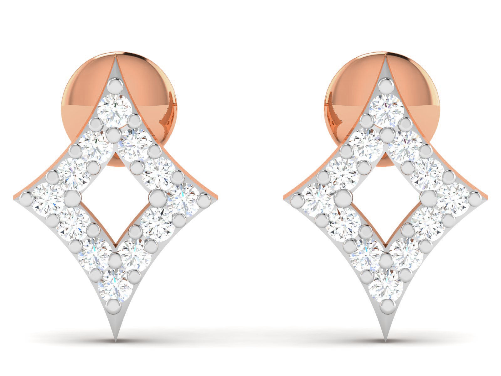 Women studs earrings 3dm render detail 3D print model_3