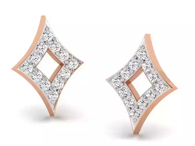 Women studs earrings 3dm render detail