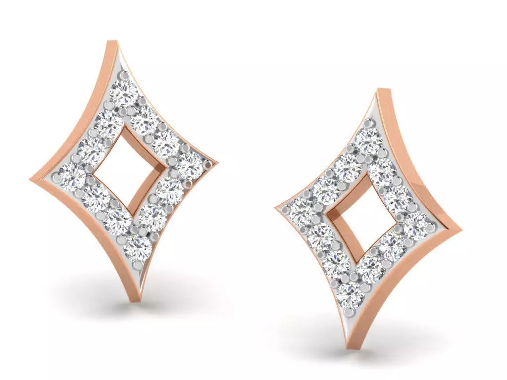 Women studs earrings 3dm render detail 3D print model_0