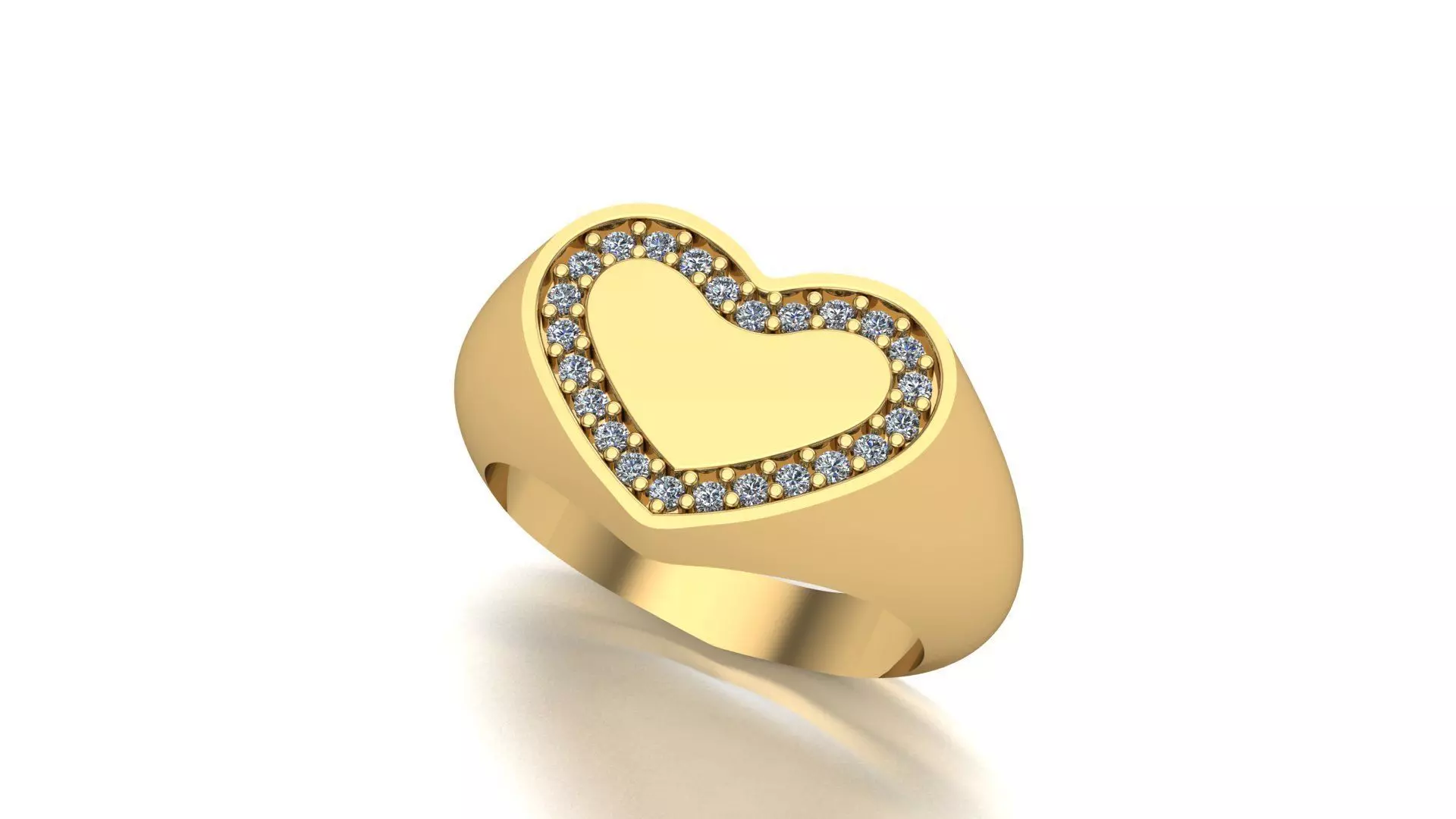 Anel chancela coracao  3D print model_0