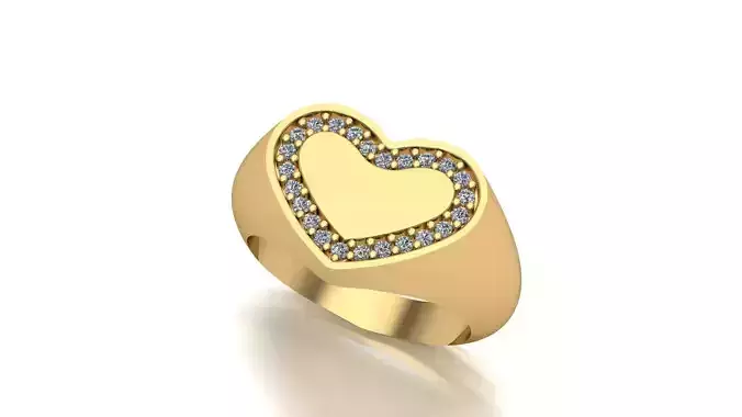 Anel chancela coracao 