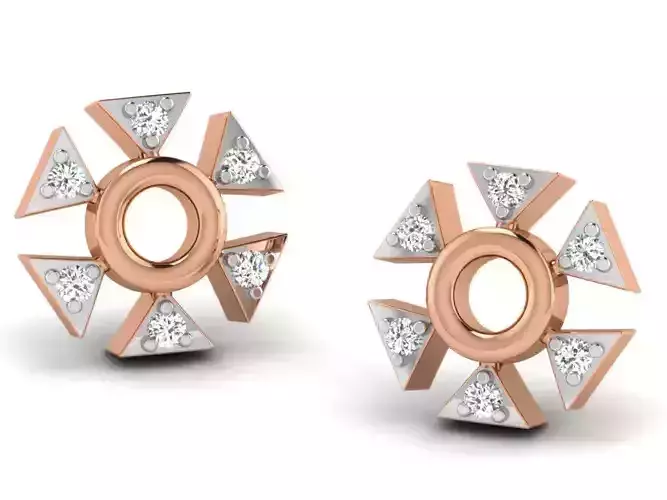 Women studs earrings 3dm render detail