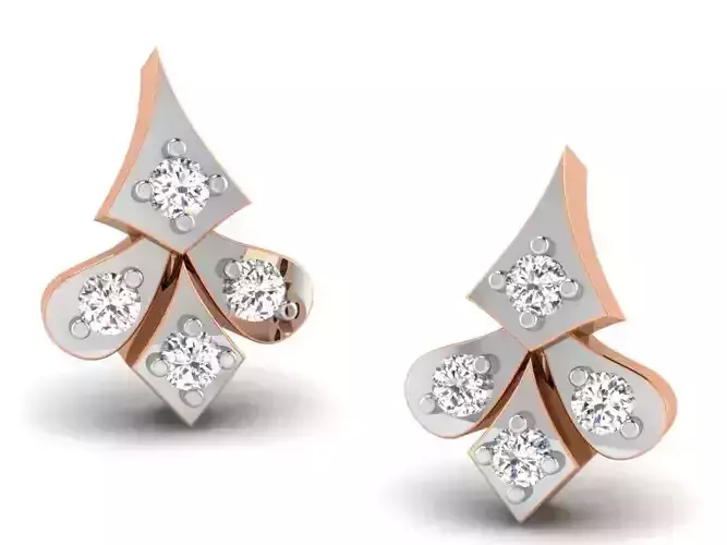 Women studs earrings 3dm render detail