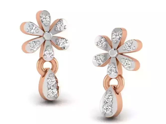 Women drop earrings 3dm render detail