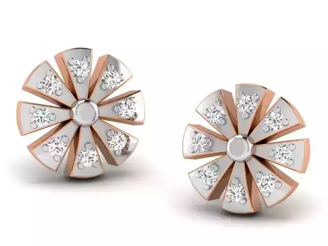 Women studs earrings 3dm render detail