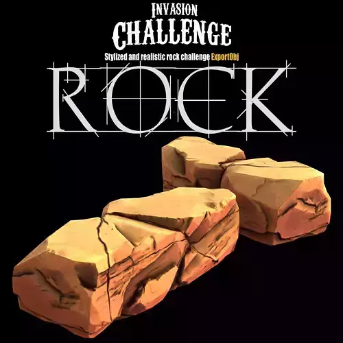 Stlized Rock Model Low-poly 3D model