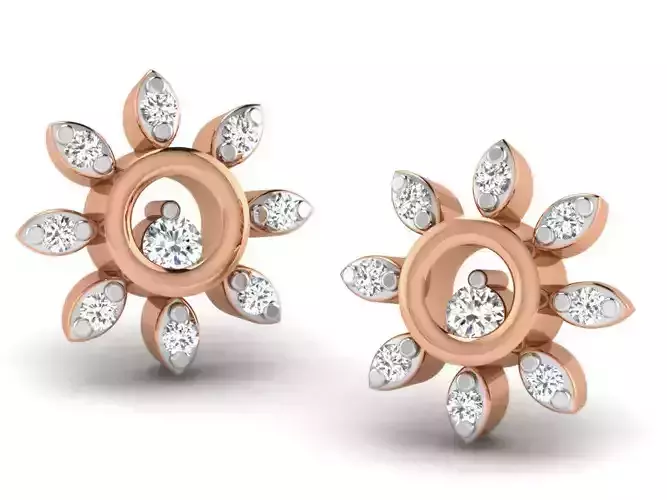 Women studs earrings 3dm render detail